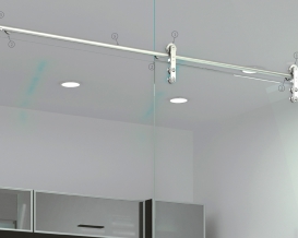 Sliding kit standard system single glass door on glass.