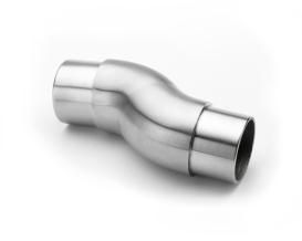 Reduced elbow 45°+45° rotation adjustable for Ø 42,4 mm tube.