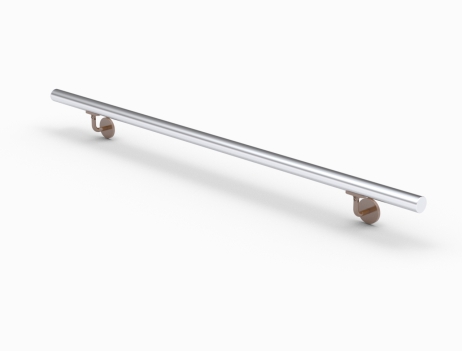 Complete handrail kit Ø 35 mm two-tone stainless-bronze.