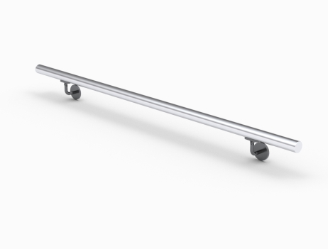 Complete handrail kit Ø 35 mm two-tone stainless-black.