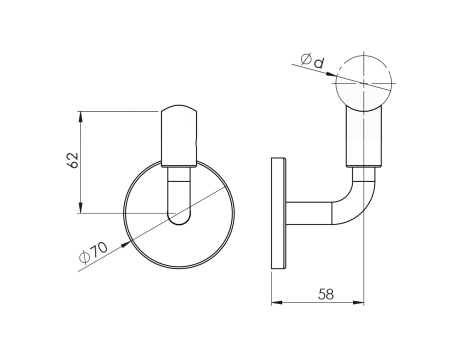 Mid-section saddle support handrail bracket.