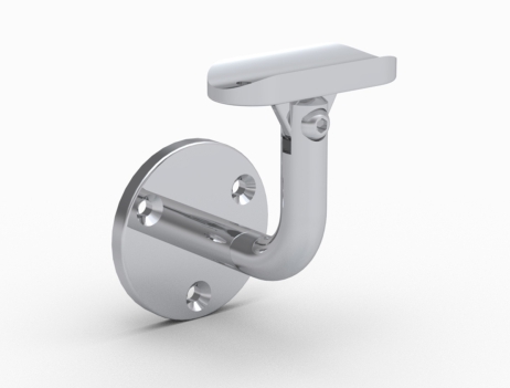 Saddle support (articulated) for Ø 35 mm wall handrail.